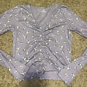 hollister purple flower baby tee